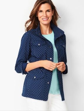 Talbots Dot Utility Jacket Petite Medium